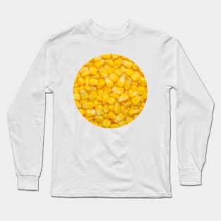 Yellow Corn Kernels Food Photograph Circle Long Sleeve T-Shirt